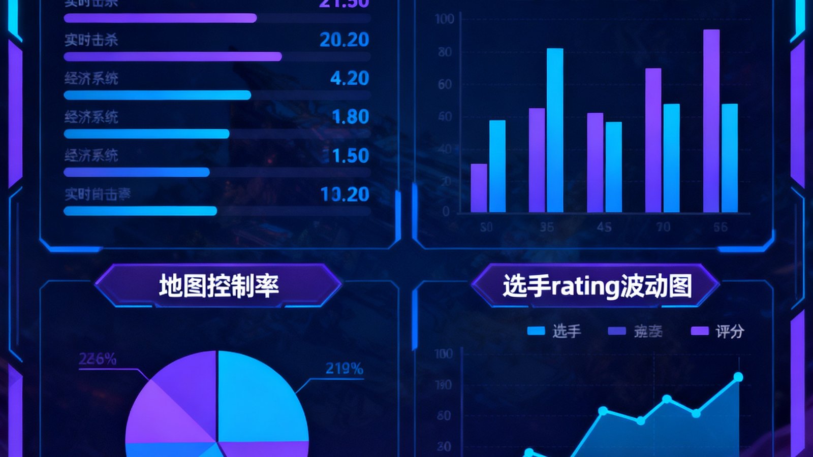 CS2电竞比分页面显示实时击杀、经济系统、地图控制率以及选手rating波动图